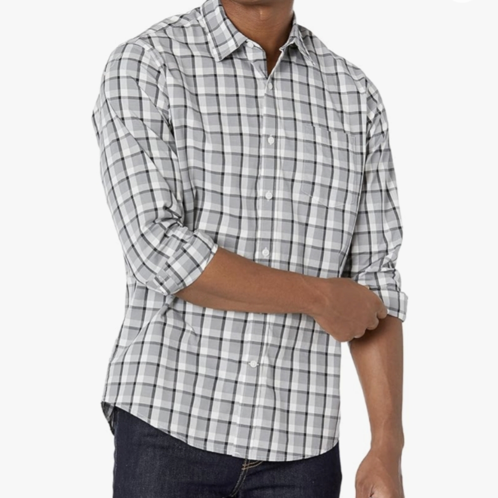 NWT Amazon Essentials Men's long sleeve button down shirt XL